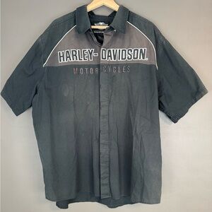 Harley-Davidson Legendary 1903 Button-Up Shirt Black Gray Men’s 2XL